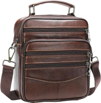 Generic Mens Leather Shoulder Messenger Bag, Practical Business Satchel with Casual Design, Ideal for Working Shopping School Daily Use, Versatile Crossbody B