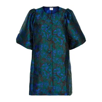 In Front Short Dresses, female, Green, L, Green Angelina Jacket with Floral Embroidery