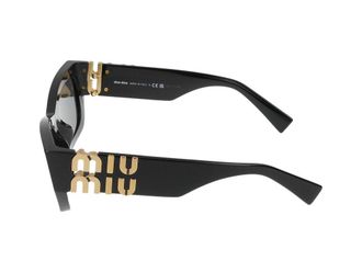 Miu Miu 0MU Rectangular Acetate Sunglasses - Black
