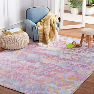 Safavieh Kids Playhouse Machine Washable Area Rug, Purple / Light Blue Kids Style Easy Care
