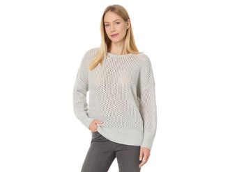 Eileen Fisher Crew Neck Sweater Womens Sweater Seasalt : LG, Wool