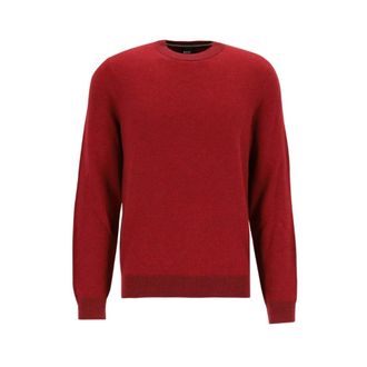 HUGO BOSS Hugo, Round-neck Knitwear, male, Red, Size: 2XL Round-neck Knitwear