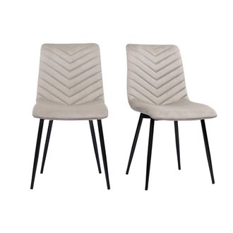 Miliboo Miliboo - Set De 2 Sillas De Dise&ntilde;o De Terciopelo Color Topo Y Metal Negro Pumpkin
