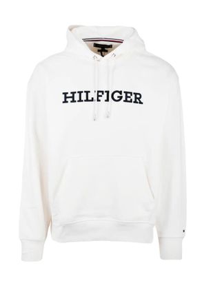 Tommy Hilfiger White Cotton Polyester Men Hoodie