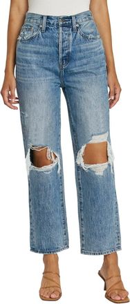 Pistola Denim Cassie Super High Rise Straight Crop Jeans In Blossom Distressed