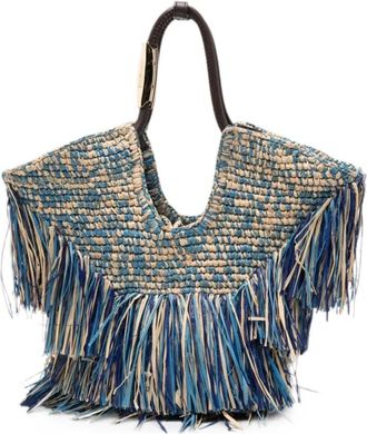 Zimmermann Goldentime Fringe Tote - female - Zimmermann - Shopping Bags - Blue - ONE SIZE - Bags