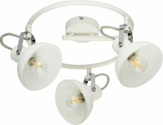 Globo Lighting Plafoniera faretto tondo in vetro cromato bianco faretti orientabili 30 cm soggiorno