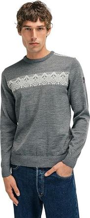 Dale of Norway Stenberg Sweater Mens Short Sleeve Pullover Smoke/Off-White/Charcoal : 2XL (Mens 52-54), Wool