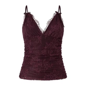 Pinko Fragola Top - Dames - Tops zonder mouwen - Rood - S - Nylon - Tops