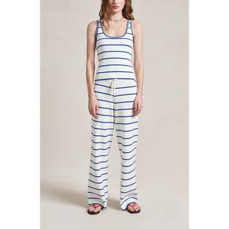 La Ligne Leo Tank in Cream/cobalt at Nordstrom, Size X-Small