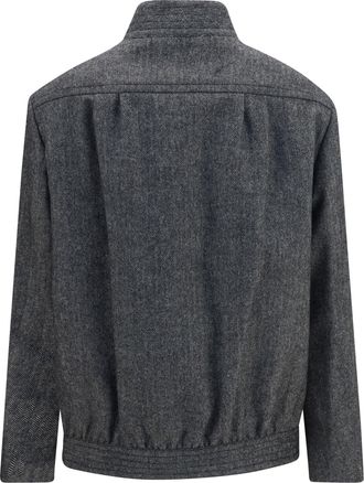 Blaz&eacute; Milano Womens Coiba Herringbone Wool Blend Jacket B&w
