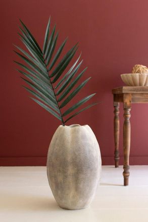 Kalalou Tall Stone Composite Scalloped Vase