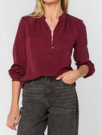 Velvet Heart Kevin Long Sleeve Top In Bordeaux