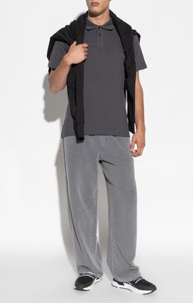 Versace Jeans Couture Polo Shirt With Printed Logo, Mens, Grey