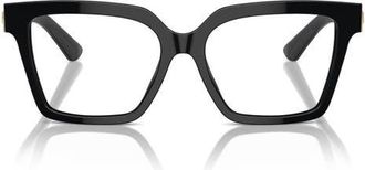 Dolce & Gabbana 53mm Square Optical Glasses in Black at Nordstrom