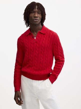 Le 31 Mens Twisted-cable Polo Shirt sweater