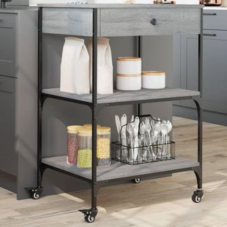 vidaXL Vidaxl - Carrito De Cocina Madera Ingenier&iacute;a Gris Sonoma 60x48x89,5 Cm
