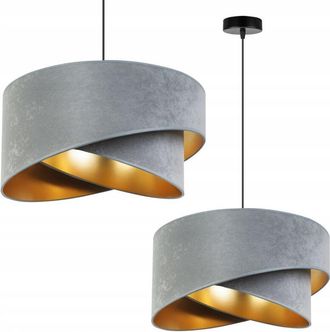 OEM L&aacute;mpara Colgante Moderna Dorada, Pantalla De Terciopelo