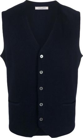 La Fileria Button-down Cotton Gilet