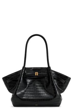 JW PEI Large Hana Faux Leather Tote in Black Croc at Nordstrom