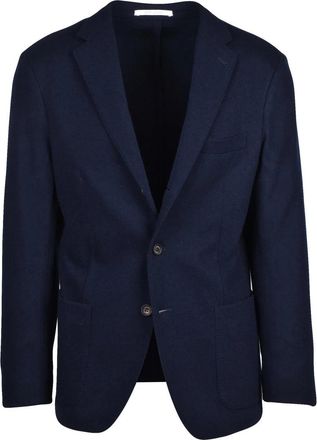 Eleventy Blue Wool-Blend Tailored Jacket