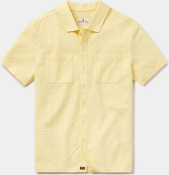 The Normal Brand Mens Button Up Knit Getaway Shirt In Yellow