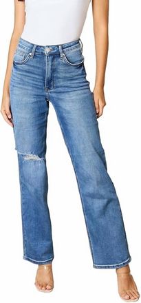 Judy Blue High Rise Control Top 90s Straight Jeans In Medium Wash