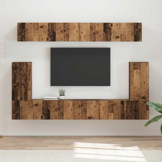 vidaXL Conjunto De Mueble De Tv 5 Uds. Madera Vieja Vidaxl