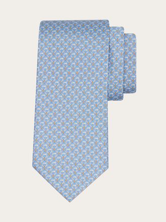 Ferragamo Men Intreccio print silk tie Blue