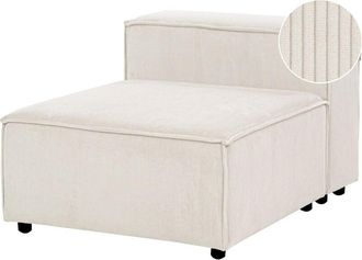 Beliani Sill&oacute;n Modular Moderno Tapizado Secci&oacute;n 1 Plaza Elemento Modular De Sof&aacute; Asiento Patas Negras Pana Blanco Crema Ardal
