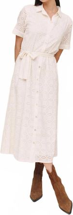 Bella Dahl Short Sleeve Midi Shirt Dress In Ivory