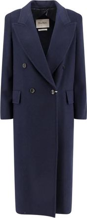 Max Mara Albania Coat - Dames - Mantel - Blauw - XS - Wol - Jassen