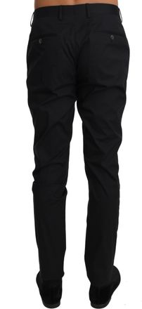 Dolce & Gabbana Black Cotton Stretch Formal Trousers Mens Pants