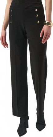 Joseph Ribkoff Rivet Details Pull On Straight Pant In Black