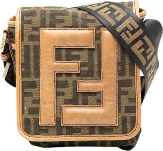 Fendi Pre-owned Cross Body Bags, female, Brown, Size: ONE SIZE Pre-owned Canvas Crossbody Bag