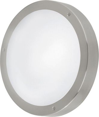 Loops IP44 Outdoor Wall Light Round Stainless Steel 11W Built in LED Porch Lamp