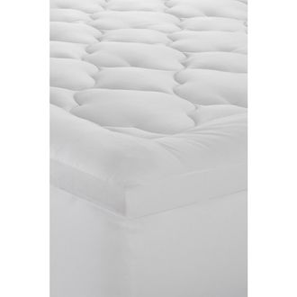 Ella Jayne Home 2 Loft 100% Cotton Plush Gel Fiber Filled Cal King Mattress Topper - 72x84 in White at Nordstrom Rack