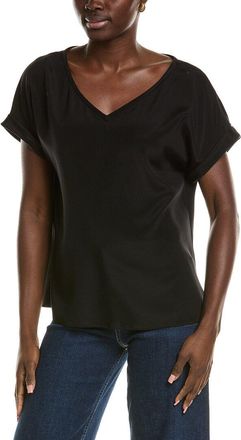 Lafayette 148 New York Wide V-Neck Cuff Sleeve Blouse