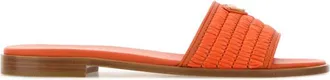 Prada Orange Woven Sandals