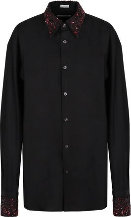 Dries Van Noten Shirt met lange mouwen - Heren - Casual Overhemden - Zwart - M - Katoen - Overhemden