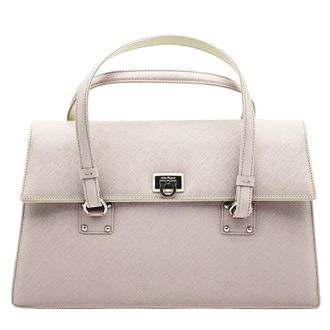 Ferragamo Pink Leather Pvc Handbag Tote Bag (Pre-Owned)