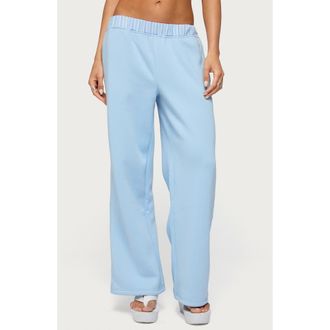Edikted Core Stripe Waist Low Rise Sweatpants in Blue at Nordstrom, Size X-Large