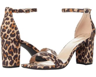 Bandolino Womens Bandolino Armory Sandals Beige Leopard Ankle Strap Block Heel ZAP2068