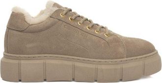 Cerruti Beige Calfskin Women Platform Womens Sneaker