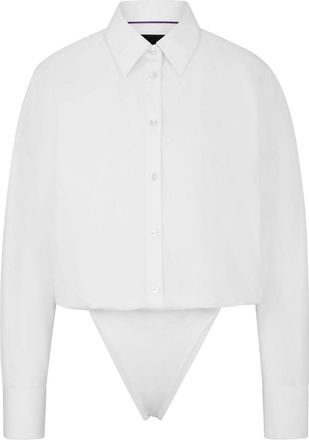 HUGO BOSS Dames/Dames Naomi X Katoenen Bodysuit (Wit)