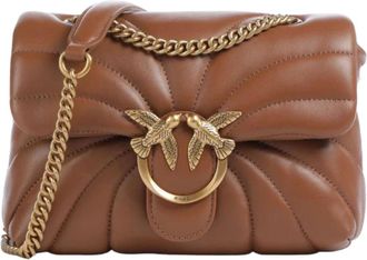 Pinko Shoulder Bags, female, Brown, Size: ONE SIZE Love Puff Mini