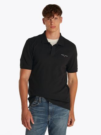 Tommy Jeans Poloshirt TOMMY JEANS TJM REG LINEAR POLO EXT, Herren, Gr. L, schwarz, Jersey, Obermaterial: 100% Baumwolle, unifarben, regular fit normal, Rundhals, 