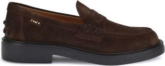 Tod's Tods Womens Suede Loafers - Dark Brown Rubber - Size 38.5 EU/IT