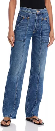 Mother The Riveting Rambler Zip Sneak Jeans In Bending The Rules
