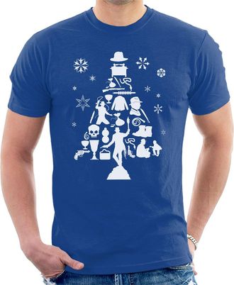 Cloud City 7 Indiana Jones Christmas Tree Silhouette Mens T-Shirt Royal Blue